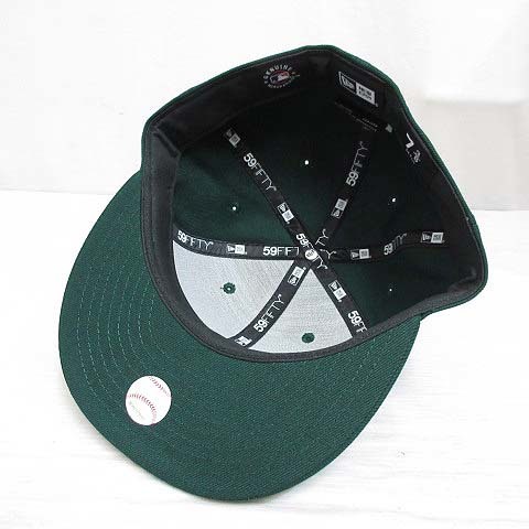 未使用品 ニューエラ NEW ERA 59FIFTY 5950 MLB ニューヨーク ヤンキース ベースボール キャップ 帽子 7 3/8 58.7cm 緑 グリーン 正規品の画像6