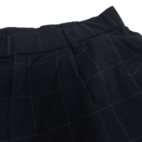  Kumikyoku KUMIKYOKU брюки широкий брюки укороченные брюки длина гаучо талия резина стрейч сделано в Японии .. рисунок темно-синий темно-синий синий серый 1