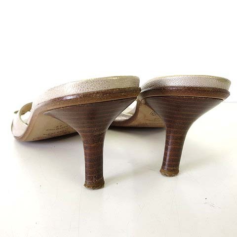  Sand rokalaSandro carra сандалии шлепанцы кожа Италия производства 37 Gold автомобиль i колено 23.5cm обувь обувь обувь женский 