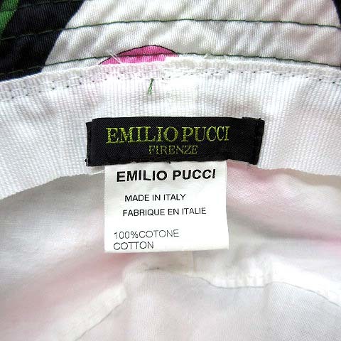 エミリオプッチ EMILIO PUCCI コットン バケット ハット マルチカラー ピンク イタリア製 ☆AA★ レディース_画像3