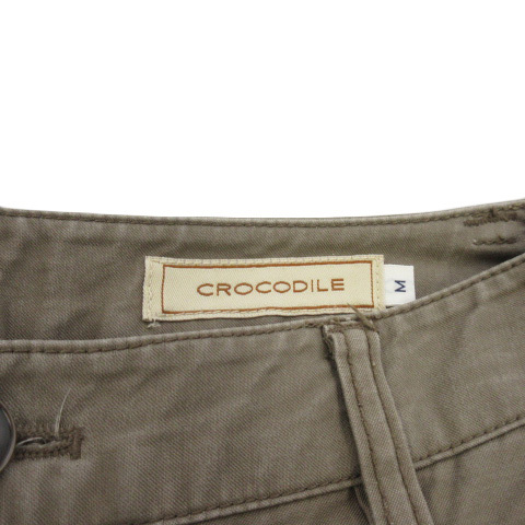 クロコダイル CROCODILE パンツ ストレート ストレッチ コットン M カーキ レディース_画像3