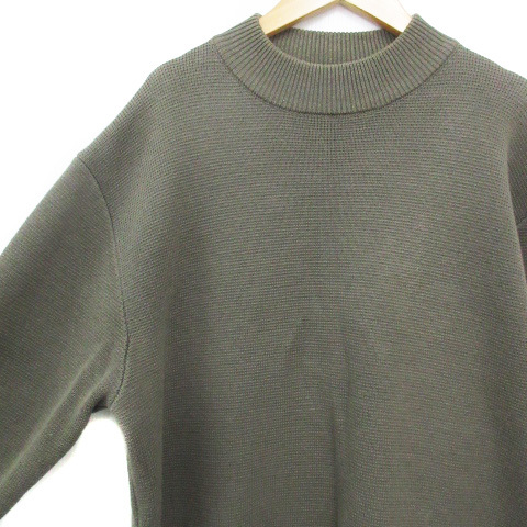  Urban Research URBAN RESEARCH knitted sweater long sleeve high‐necked plain L khaki /FF36 men's 