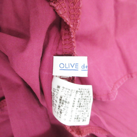 オリーブデオリーブ OLIVE des OLIVE フレアスカート ロング丈 フィッシュテール リボン付き 無地 F ピンク /FF22 レディース_画像5