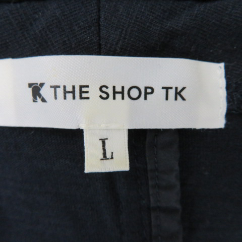 ザショップティーケー THE SHOP TK ショールカラージャケット ミドル丈 前開き 無地 オーバーサイズ L 紺 ネイビー /YK33 メンズ_画像5