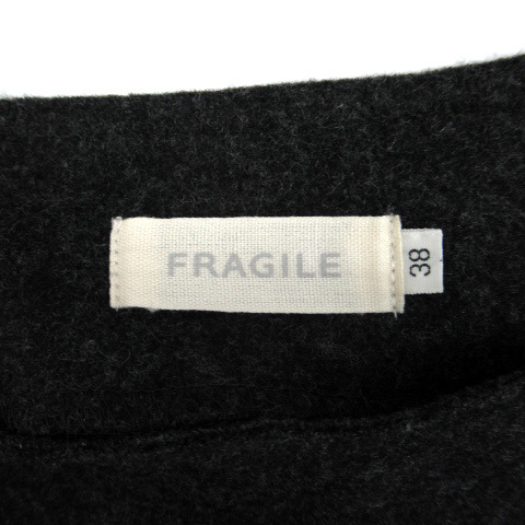  Fragile FRAGILE flair skirt maxi height long height wool 38 dark gray /SM46 lady's 