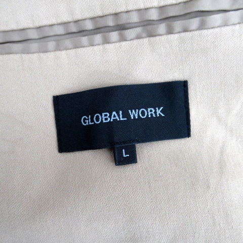 グローバルワーク GLOBAL WORK テーラードジャケット ミドル丈 シングルボタン L ベージュ /SM1 メンズ_画像4
