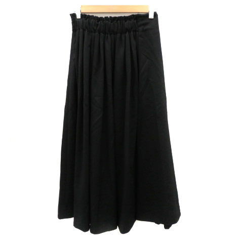  tiger te.i-ruTraduire flair skirt long height maxi height plain wool 34 black black /YK17 lady's 