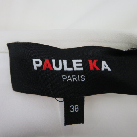 ポールカ PAULE KA タイトスカート ひざ丈 無地 38 白 ホワイト /YK22 レディース_画像5