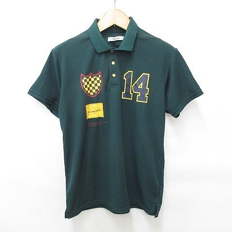 ラッセルノ Russeluno ゴルフ シャツ ポロシャツ 半袖 プリント 2021年モデル グリーン 緑 5 メンズ