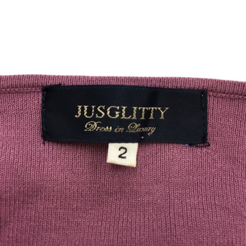 ジャスグリッティー JUSGLITTY セーター ニット プルオーバー Vネック 無地 長袖 2 紫 ピンク パープル レディース_画像5