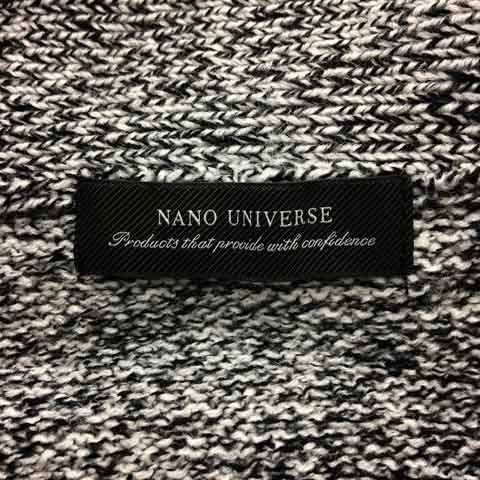 ナノユニバース nano universe カーディガン ニット ショールカラー ミックス 長袖 S グレー 白 ホワイト メンズ_画像5