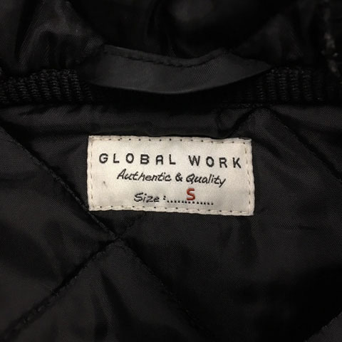 グローバルワーク GLOBAL WORK コート ダッフル 中綿 ショート ハーフ チェック フード 長袖 S 緑 紺 グリーン ネイビー メンズ_画像5