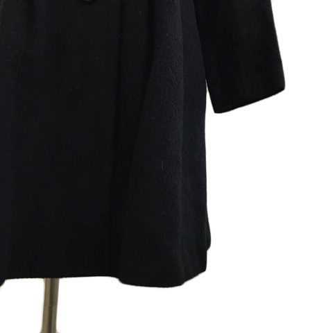 アナトリエ ANATELIER コート シングル ミドル Aライン リボン 無地 ウール アルパカ混 長袖 36 黒 ブラック レディース_画像3