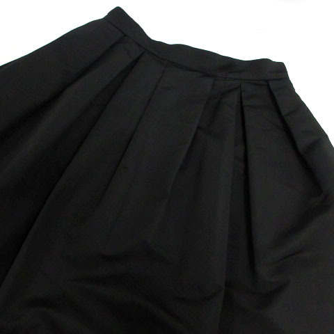 エムプルミエ ブラック M-Premier BLACK スカート タック フレア ミディ丈 ブラック 黒 38 レディース_画像2