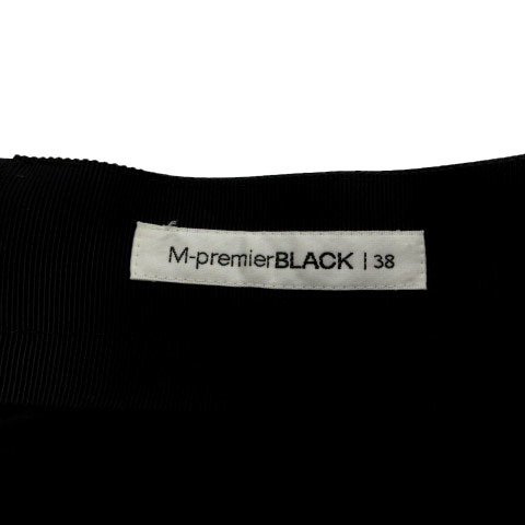 エムプルミエ ブラック M-Premier BLACK スカート タック フレア ミディ丈 ブラック 黒 38 レディース_画像9