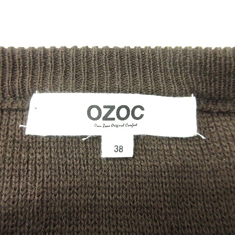 オゾック OZOC ワンピース ニット ロング ヒョウ柄 レオパード 長袖 切替 38 茶 ブラウン /MN ■MO レディース_画像5