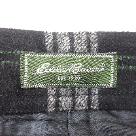 エディーバウアー EDDIE BAUER フレアスカート ミモレ ロング チェック 8 黒 ブラック /MN レディース_画像5