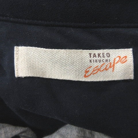 タケオキクチ TAKEO KIKUCHI エスケープ escape シャツ 長袖 2 グレー 紺 ネイビー /MS メンズ_画像5