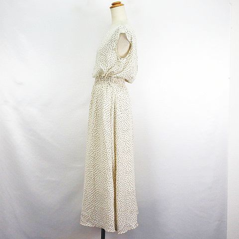 unused goods Nice Claup natural kchu-ru One-piece tunic no sleeve long height total pattern F ivory *EKM lady's 