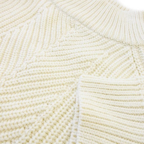  Beams Boy BEAMS BOY knitted sweater high‐necked . minute sleeve short sleeves la gran cotton switch white ivory /CK7 * lady's 
