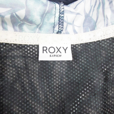 ロキシー ROXY ジャケット パーカー ミドル丈 ジップアップ 総柄 切替 S ネイビー 紺 /YM22 レディース_画像4