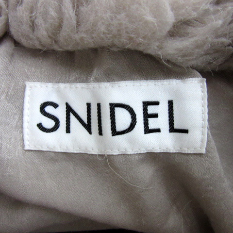  Snidel snidel coat long height with a hood . Zip up plain wool F light beige /YS3 lady's 