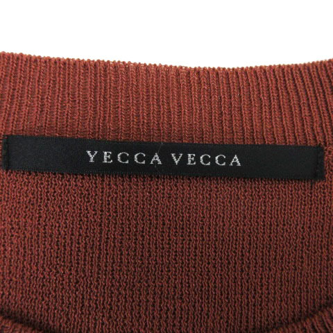 イェッカヴェッカ YECCA VECCA アシメレイヤード ニット フレンチスリーブ ブラウン 231019E レディース_画像3