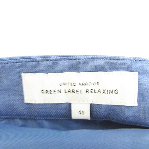 グリーンレーベルリラクシング ユナイテッドアローズ green label relaxing フレア スカート 膝下丈 40 ブルー kz6343 レディース_画像4