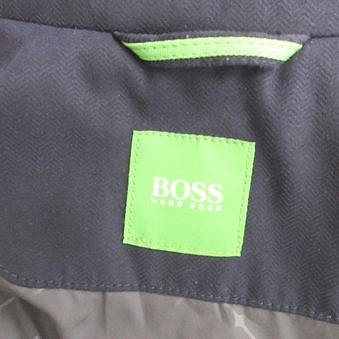 ヒューゴボス HUGO BOSS ベスト ジップアップ スタンドカラー 中綿 別布 切替 シャーリング 紺 ネイビー S メンズ_画像3