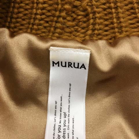 ムルーア MURUA カーディガン ニット ショールカラー リブ 袖ダブル アルパカ混 長袖 99 (F) 茶 ブラウン レディース_画像5