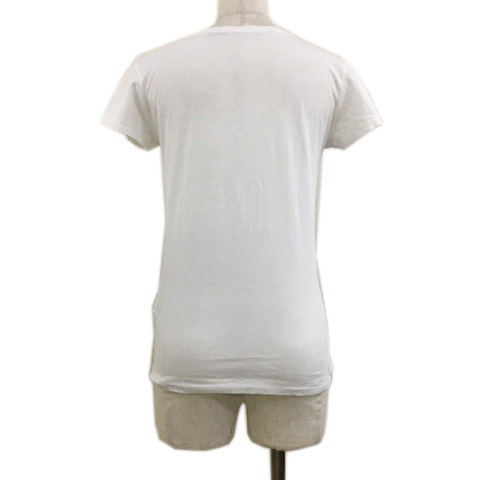 ラルフローレン RALPH LAUREN SPORT Tシャツ カットソー プルオーバー Ｖネック 刺繍 ロゴ 半袖 XS 白 ホワイト レディース_画像4