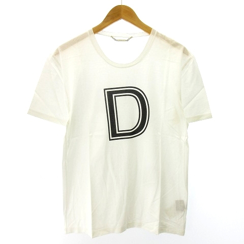 ディオールオム Dior HOMME 美品 04AW エディ期 Dロゴ Tシャツ カットソー 半袖 白 ホワイト L STK メンズ