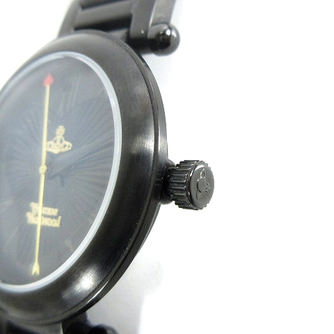 ヴィヴィアンウエストウッド Vivienne Westwood 腕時計 アナログ クオーツ オーブチャーム ハート 黒 ブラック ウォッチ ■SM1 ジャンク_画像8