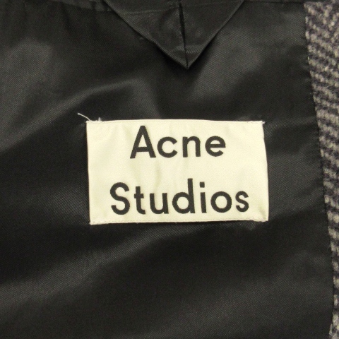 アクネ ストゥディオズ Acne Studios チェスターコート ダブル ロング ヘリンボーン グレー 44 メンズ_画像6