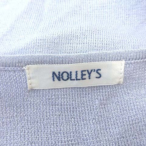 ノーリーズ Nolley's ニット カットソー 長袖 バルーン袖 クルーネック ラメ 38 青 ブルー ペールトーン /CT レディース_画像6