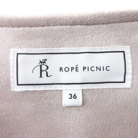 ロペピクニック ROPE Picnic ノーカラージャケット フェイクスエード 36 ピンク /MN レディース_画像6