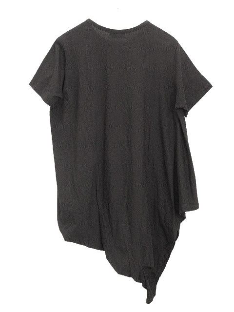 ヨウジヤマモト プールオム YOHJI YAMAMOTO POUR HOMME 変形 カットソー 半袖 2023SS 黒 3 トップス 30/-CORMA PS DRAPE HALF SLEEVE_画像2