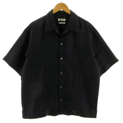  Takeo Kikuchi TAKEO KIKUCHI shirt open color short sleeves oversize Silhouette car i knee lustre made in Japan black black L men's 