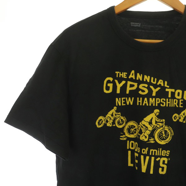 リーバイス Levi's Tシャツ 半袖 カットソー クルーネック プリント コットン L 黒 ブラック /MY ■GY99 メンズ_画像4