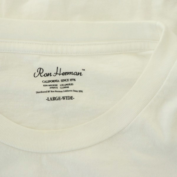 ロンハーマン Ron Herman Basic Wide Long Sleeve Tee Tシャツ 長袖 ロンT クルーネック コットン L 白 ホワイト /MY ■GY03 メンズ_画像3