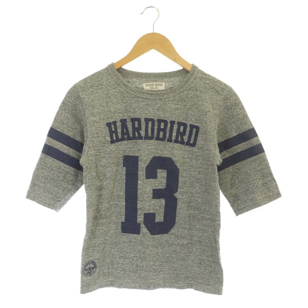 ハードバード HARDBIRD Tシャツ 五分袖 プリント クルーネック コットン 36 グレー /MY ■GY03 メンズ_画像1