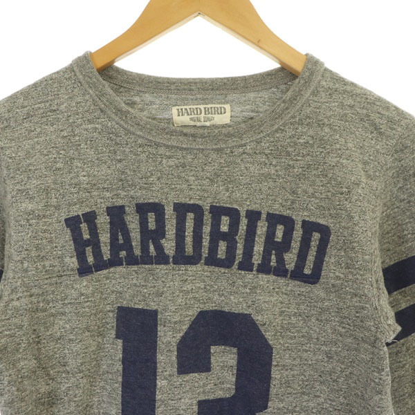 ハードバード HARDBIRD Tシャツ 五分袖 プリント クルーネック コットン 36 グレー /MY ■GY03 メンズ_画像4