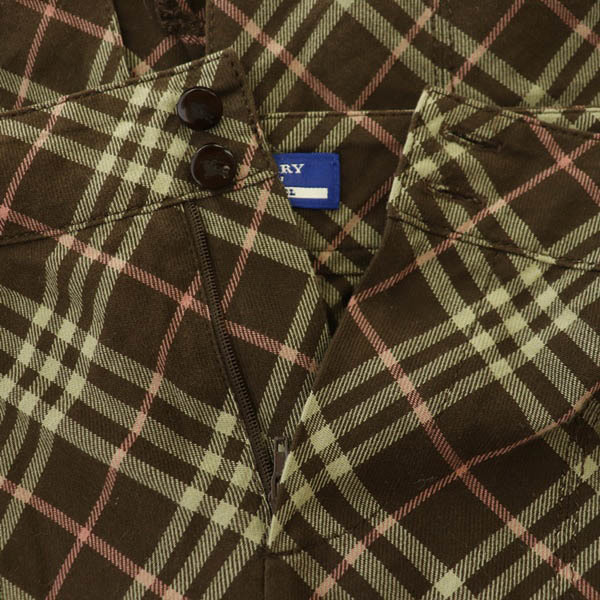 バーバリーブルーレーベル BURBERRY BLUE LABEL ミニスカート タイト チェック ストレッチ 茶 ブラウン /MY ■GY03 レディース_画像4