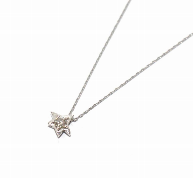 festaria wish upon a star 星の王子さま コレクション ネックレス スター 星モチーフ K18WG ダイヤ0.095ct ホワイトゴールド_画像1