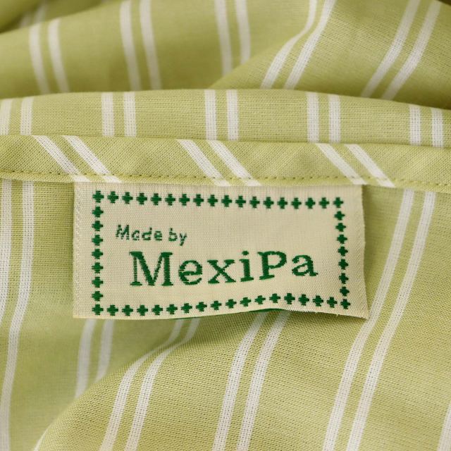 メキパ MexiPa Mexican パーカー ワンピース ロング 長袖 ストライプ F ピスタチオグリーン ホワイト /DF ■OS レディース_画像3