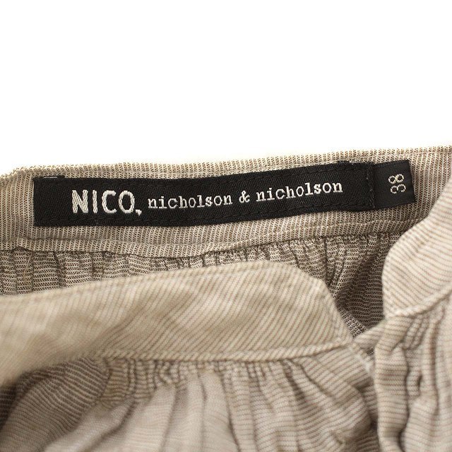 NICO nicholson & nicholson ニコルソンアンドニコルソン ワンピース ロング 長袖 38 M ベージュ_画像3