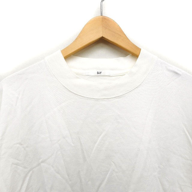 スライ SLY 半袖 Tシャツ カットソー 丸首 無地 オーバーサイズ F オフホワイト 白 /FT43 レディース_画像4