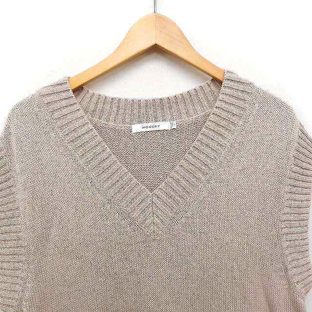  Moussy moussy knitted the best plain flax . cotton . oversize F beige /FT46 lady's 