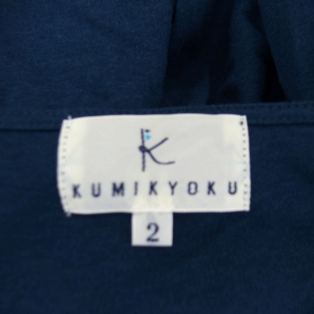 クミキョク 組曲 KUMIKYOKU カットソー ブラウス スクエアネック ラグランスリーブ レース 半袖 2 青 ブルー /NT2 レディース_画像3