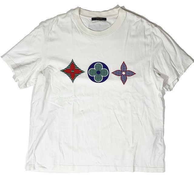 20AW ルイヴィトン LOUIS VUITTON ヴァージルアブロー マルチカラーモノグラム半袖Tシャツ トップス 白 ホワイト サイズXXL